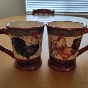 Discontinued Tuscan Rooster Mug Set